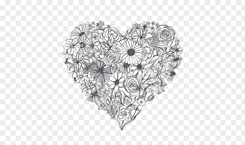 Dried Flowers Heart Drawing Tattoo Flower Anatomy PNG