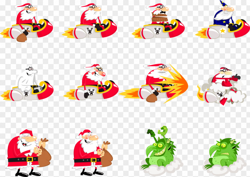 Vector Christmas Fresh Ingredients Santa Claus Cartoon Drawing Clip Art PNG