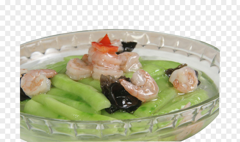 Luffa Fried Shrimp Asian Cuisine Stir Frying Vegetable PNG