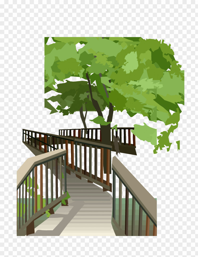 Bent Road Tree Euclidean Vector PNG