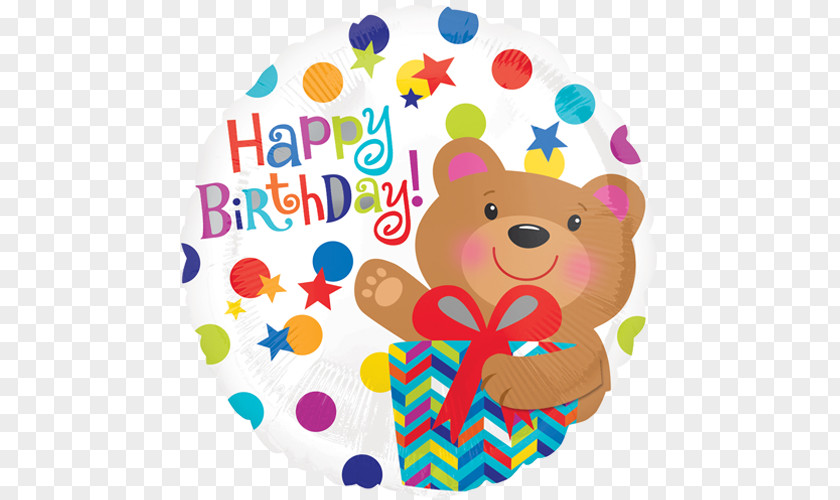 Birthday Bear Mylar Balloon Gift PNG