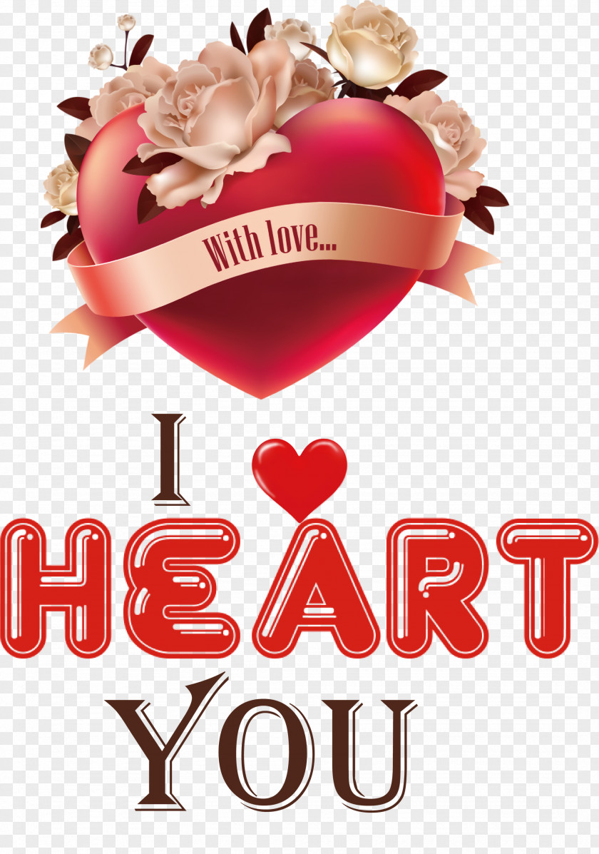 I Heart You Love Valentines Day PNG