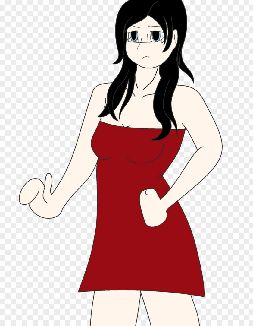 Dress Finger Hip Shoulder Black Hair PNG