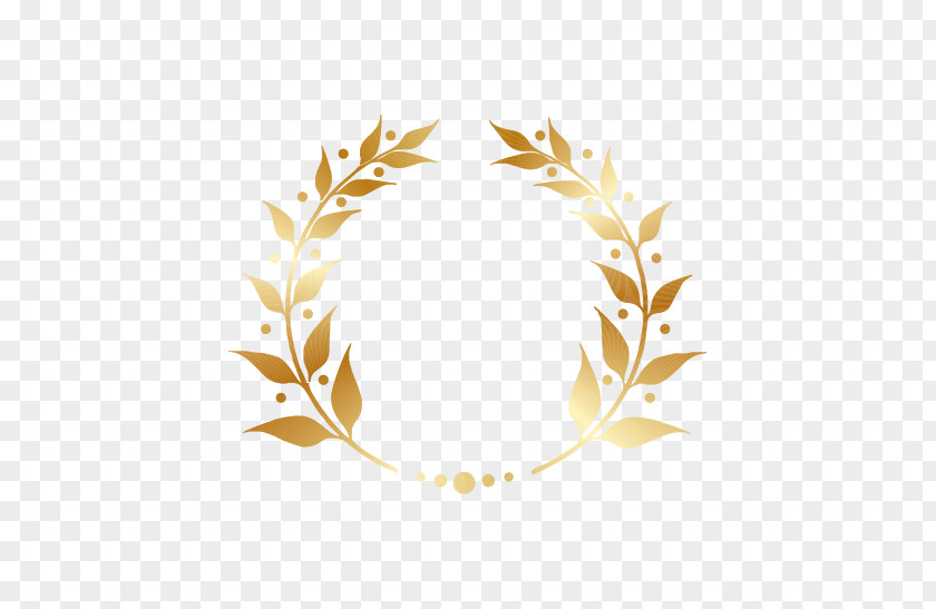 Golden Laurel Wreath Gold Bay Leaf PNG