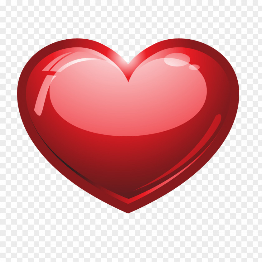Dynamic Three-dimensional Heart-shaped Red Love Heart Sign Clip Art PNG