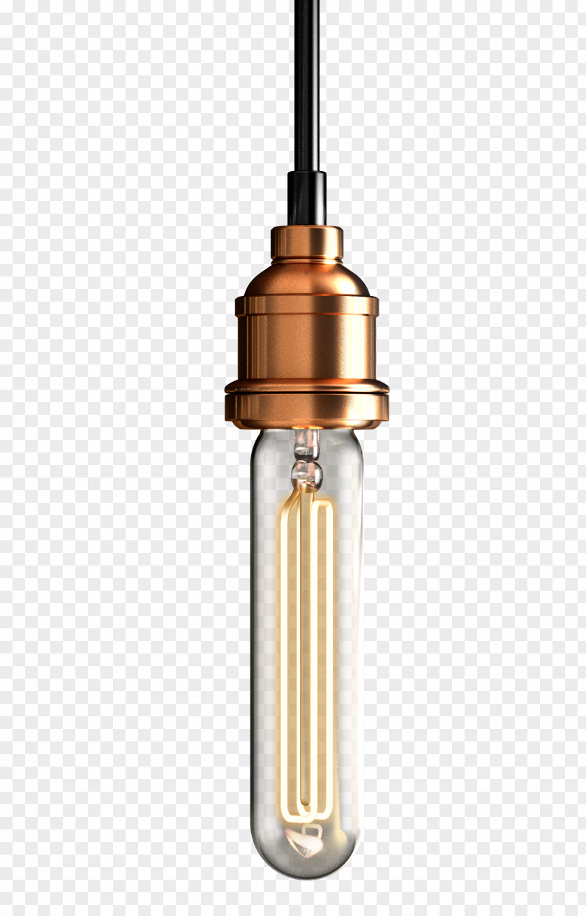 Metallic Pendant Lamp Metal Electrical Filament PNG