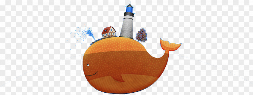 Orange Whale Icon PNG