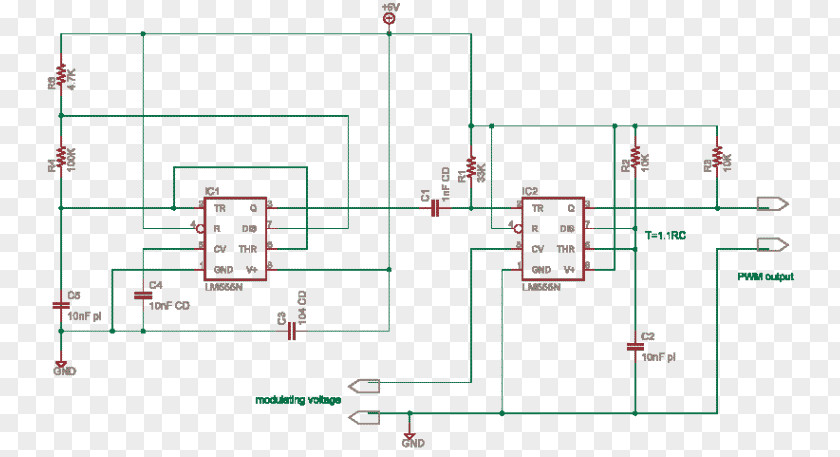 Pulsewidth Modulation Electrical Network Pulse-width Electronics 555 Timer IC Diagram PNG