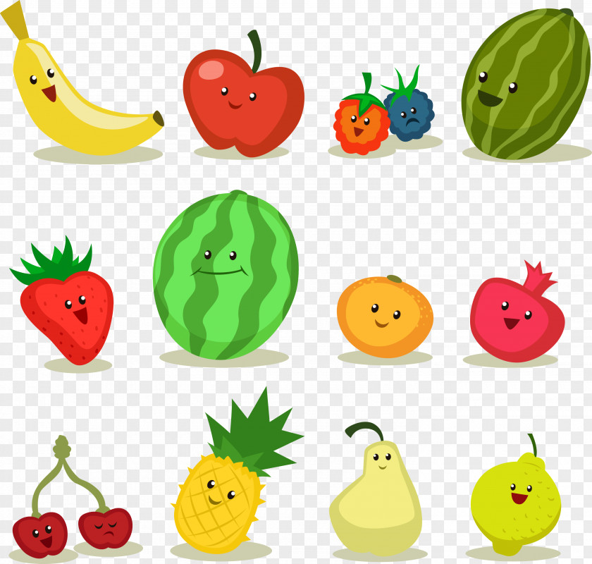 Cartoon Fruit Vector Material Apple PNG
