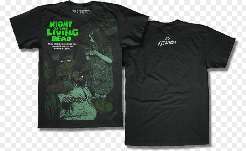 Night Of The Living Dead T-shirt Addicts Sleeve Printing PNG
