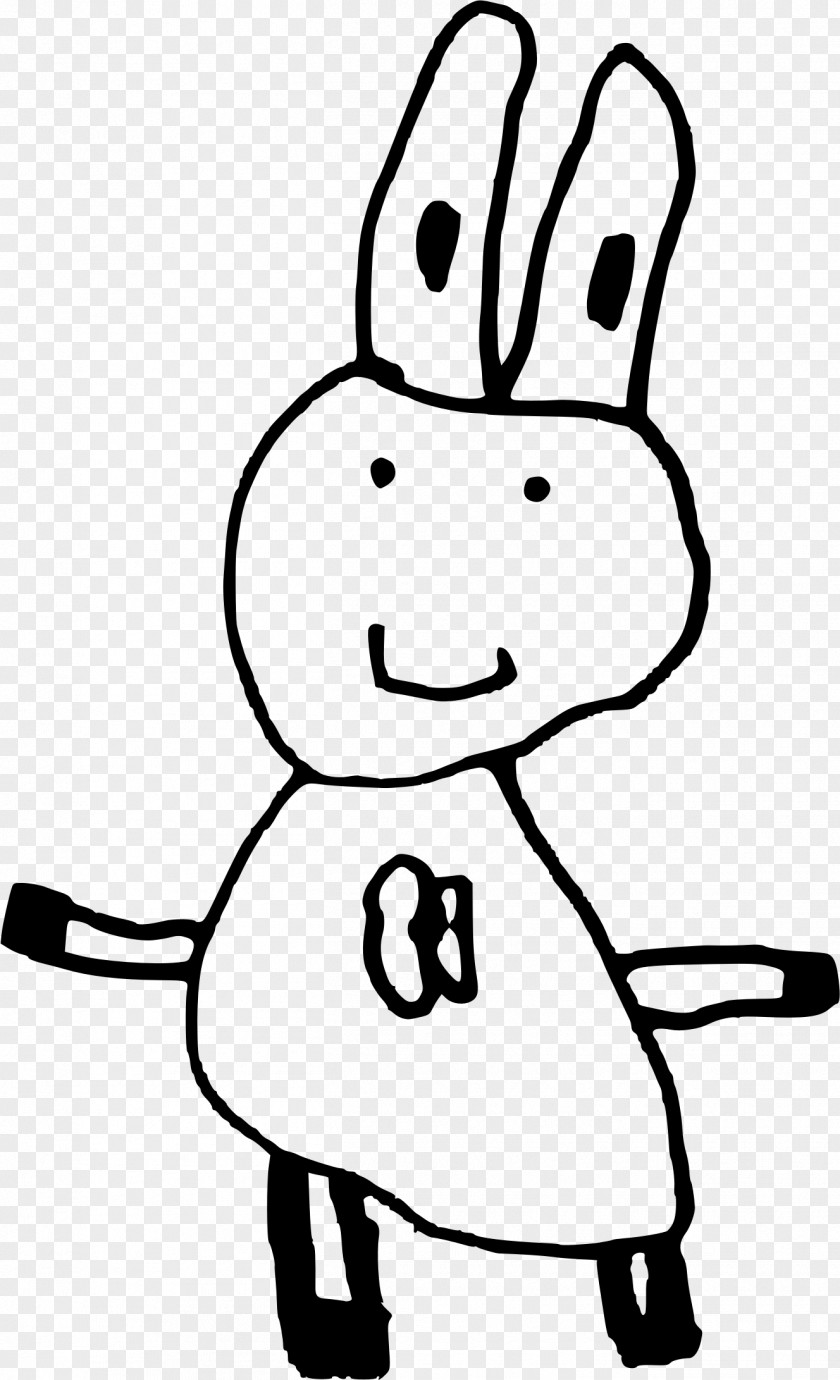 Bunny Line Art Drawing Cartoon Clip PNG