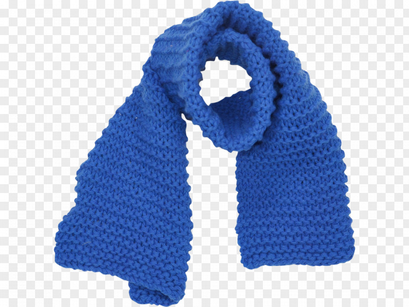Blue Scarf Cobalt Crochet Wool PNG