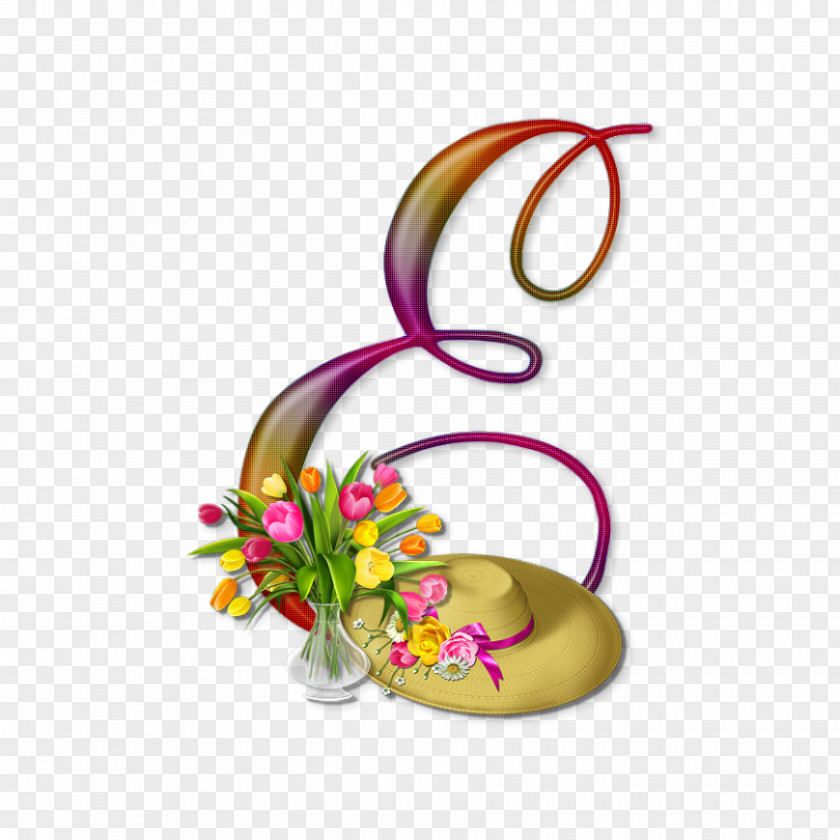 Floral Design Letter English Alphabet PNG
