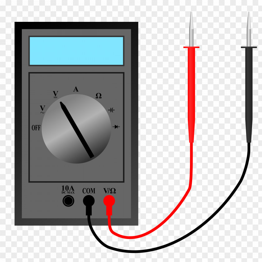 Multimeter Outline Clip Art Digital Voltmeter Electronics PNG