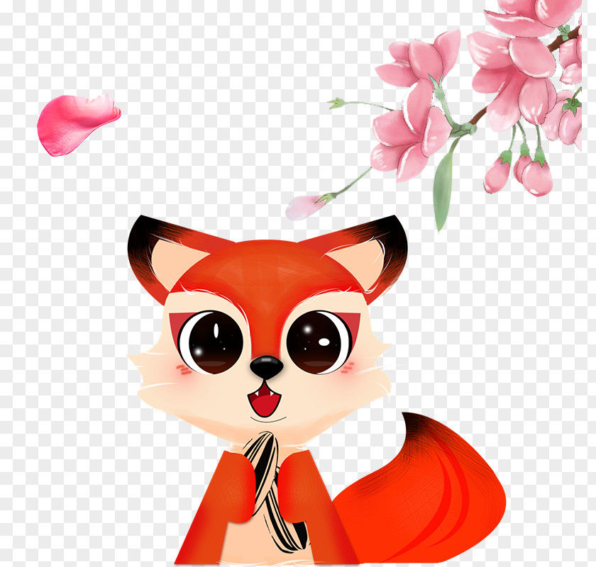 The Fox Under Flowers Diego De La Vega Animation Illustration PNG