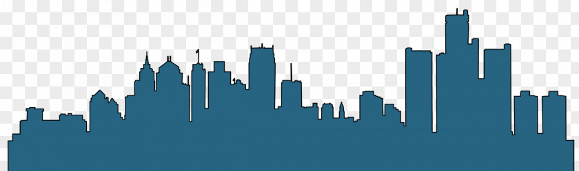 Silhouette Detroit Vector Graphics Skyline Illustration PNG