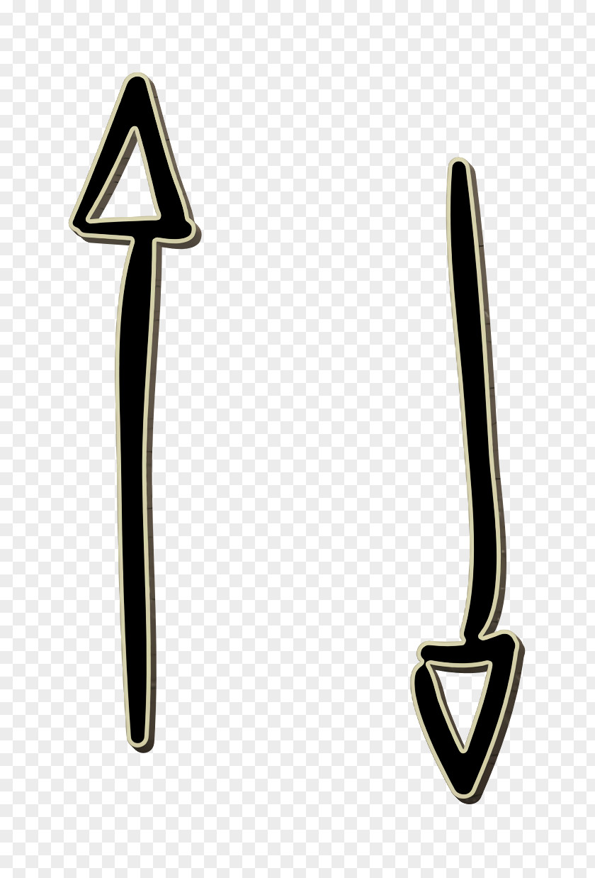Up Icon Two Way Arrows Hand Drawn PNG