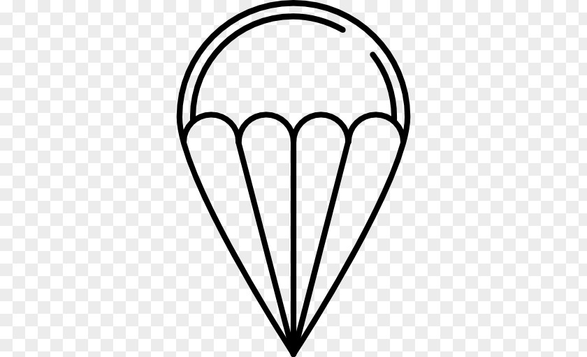 Gliding Parachute Black And White Clip Art PNG