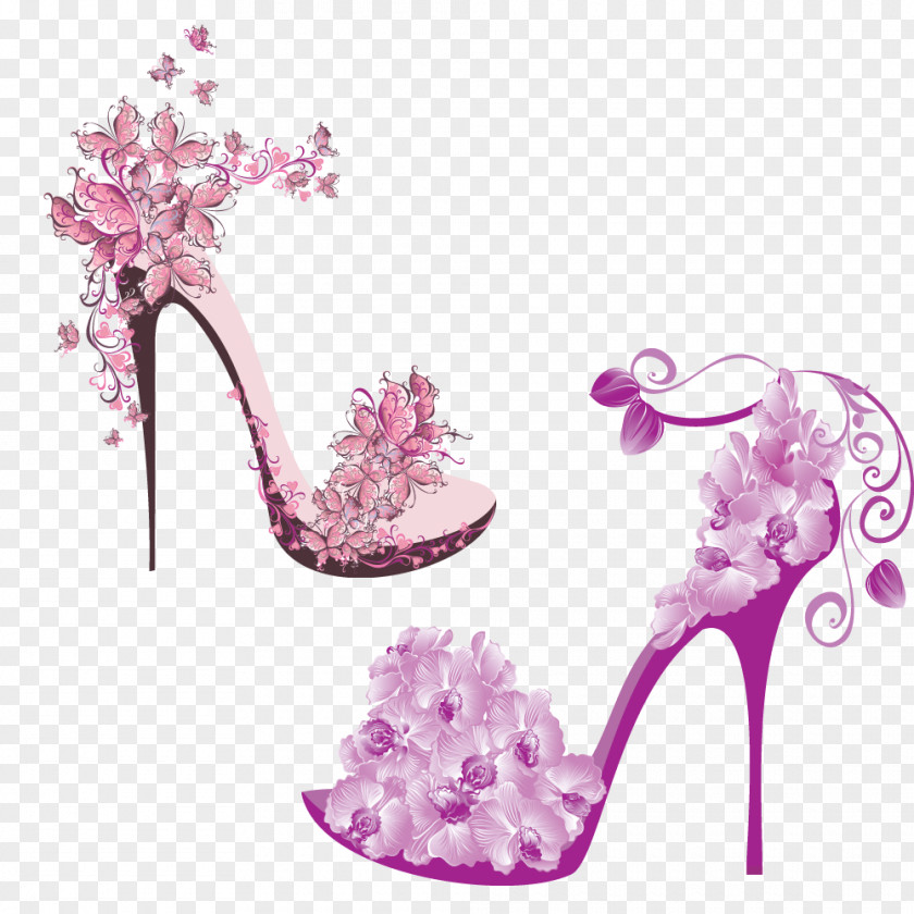 Imaginatively Decorated High Heels High-heeled Footwear Tattoo Shoe Stiletto Heel PNG
