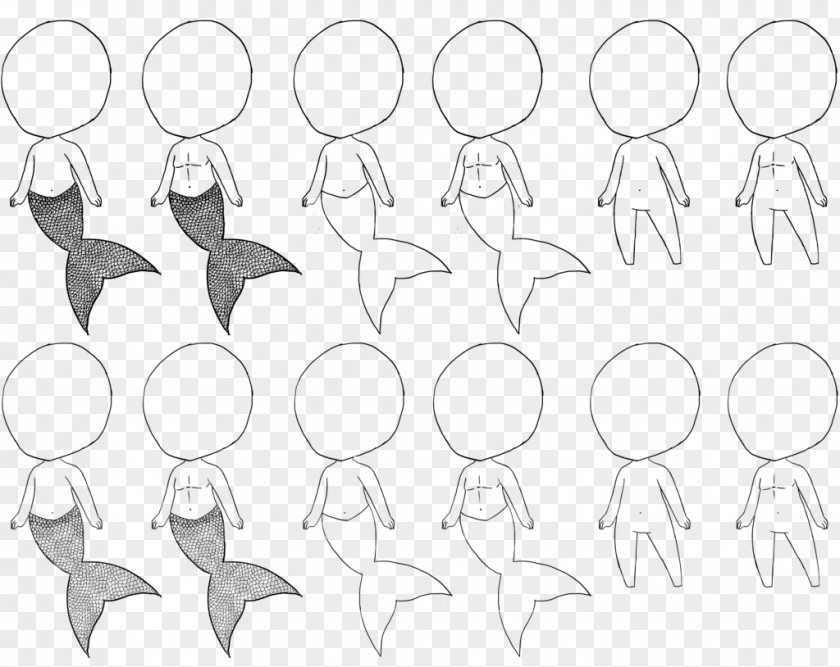 Mermaid Scale Line Art Sketch PNG