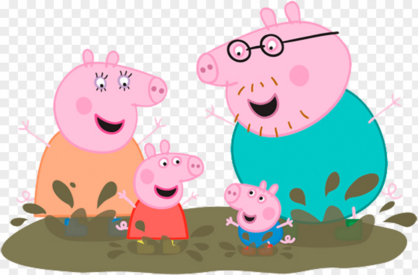 Peppa Pig Wall Decal Muddy Puddles Sticker Mural PNG