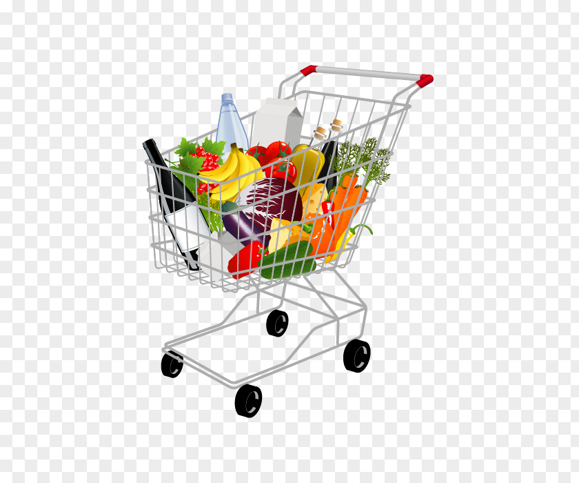 Supermarket Shopping Cart Vector Element Panels Grocery Store Clip Art PNG