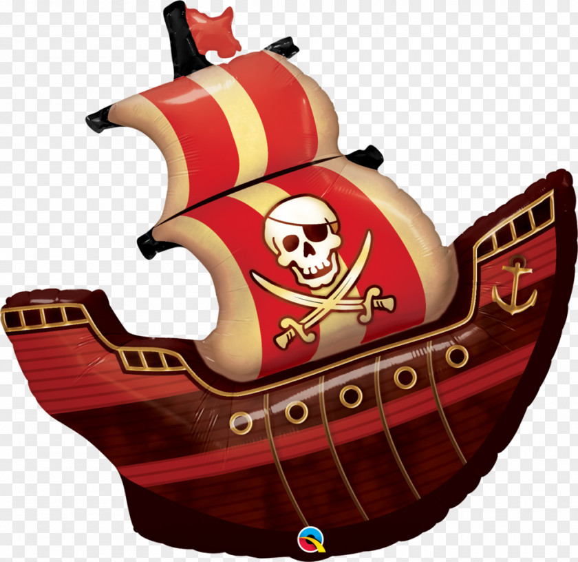 Pirate Ship Piracy Party Balloon Birthday Treasure Map PNG