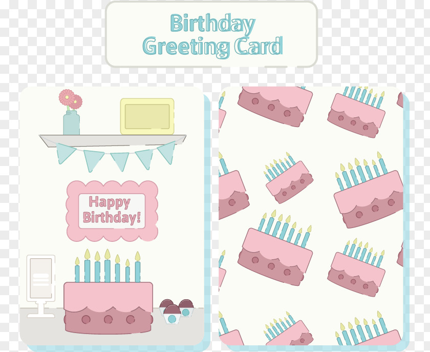 Vector Cute Birthday Card PNG