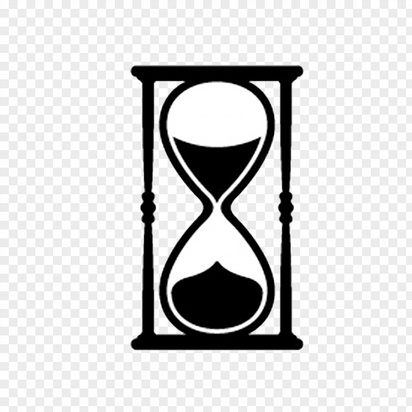 Black And White Vector Hourglass Stopwatch Download PNG