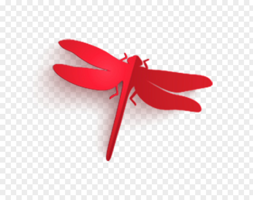Dragonfly Red Chinese Style Insect Watercolor Painting Papercutting PNG