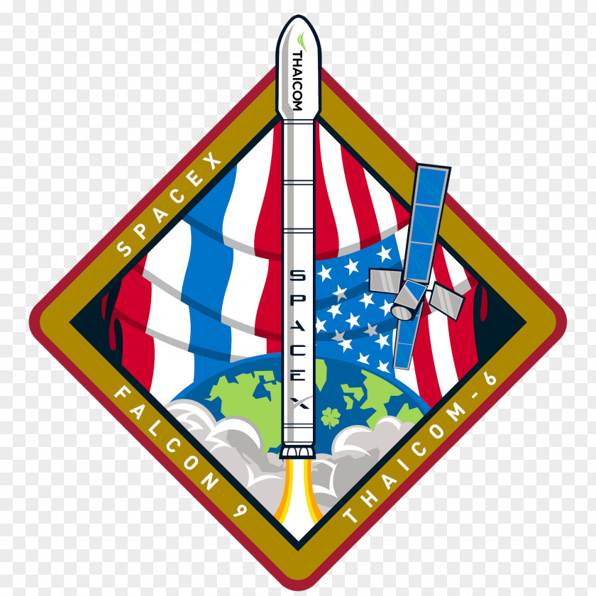 Patch Falcon 9 Thaicom 6 SpaceX Mission PNG