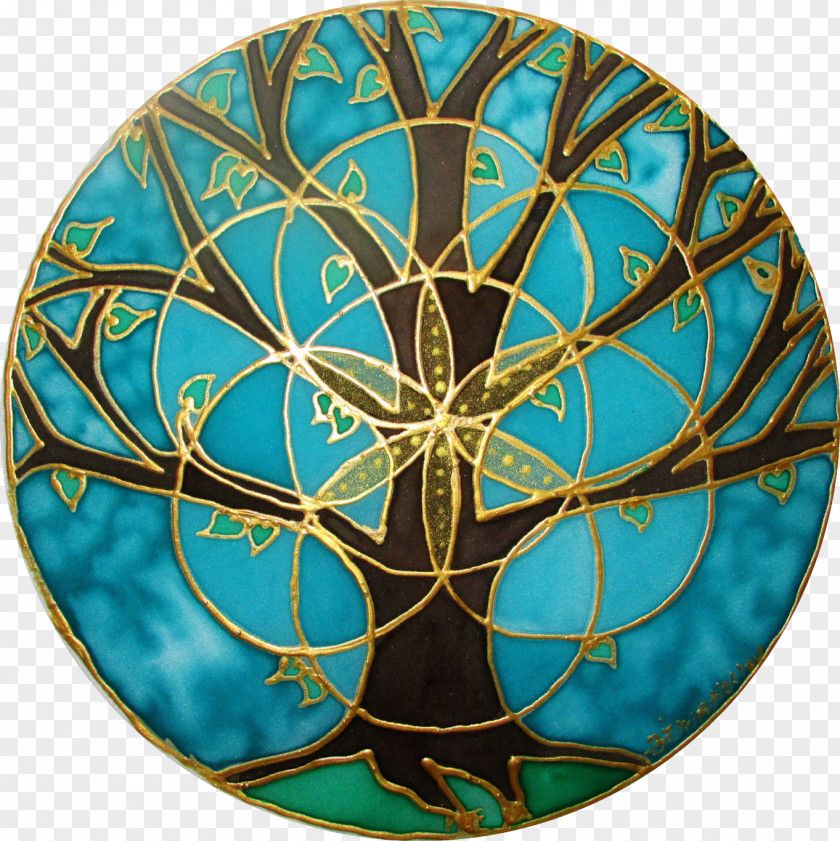 Tree Sacred Geometry Of Life Overlapping Circles Grid PNG
