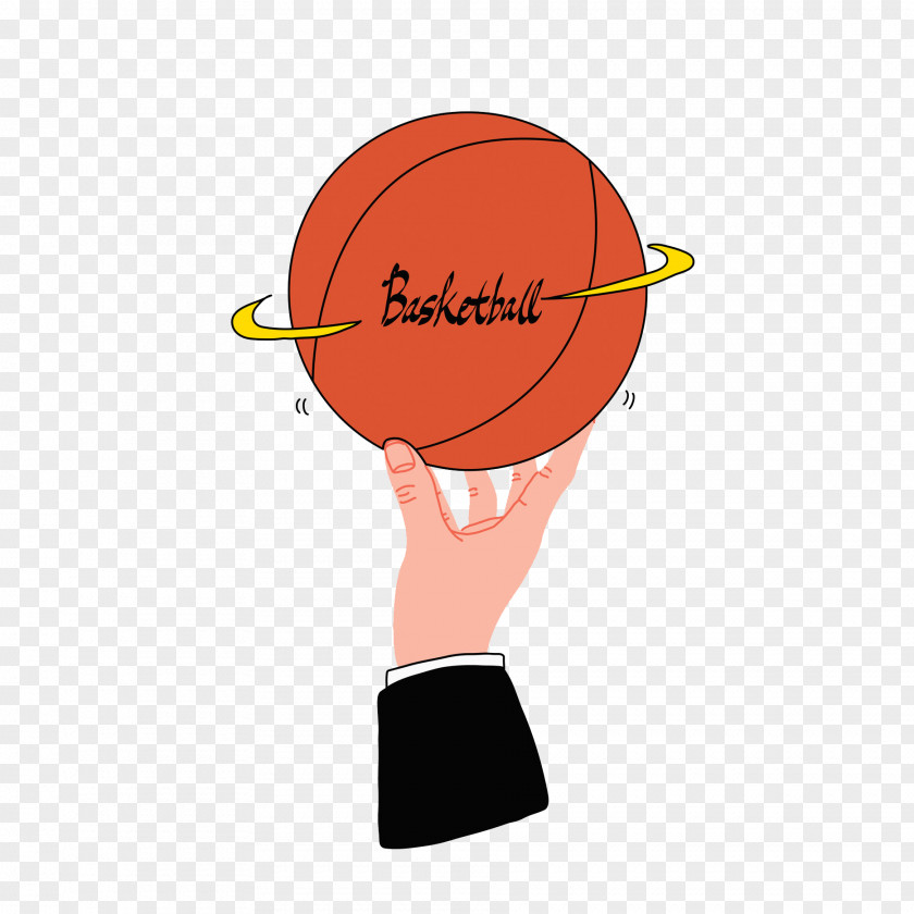 Basketball Palm Cartoon Illustration PNG