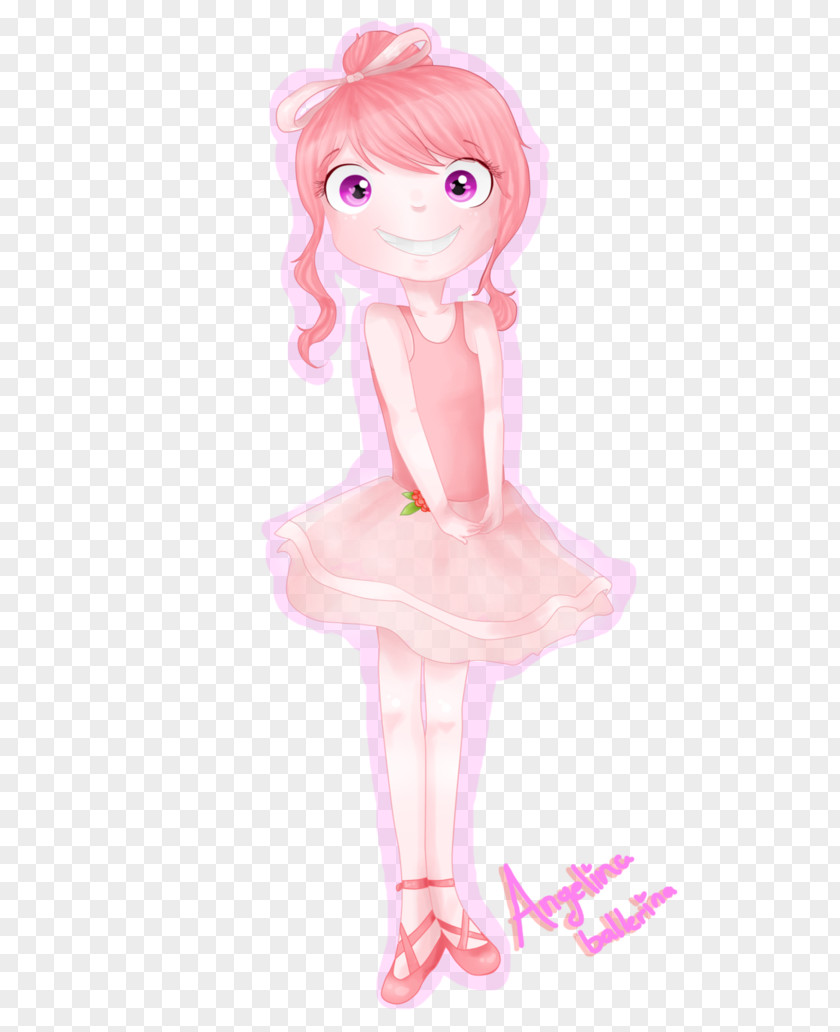 Pink M Cartoon Figurine Character PNG