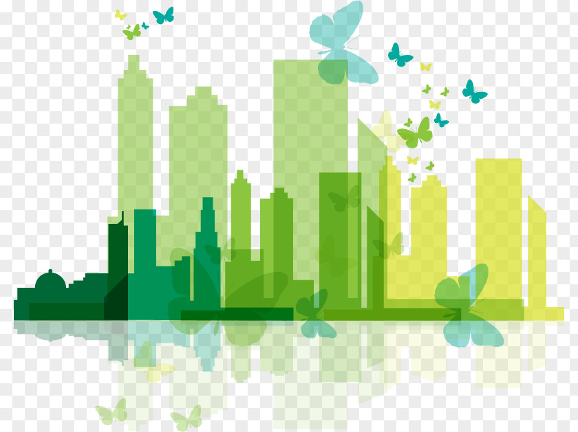 Drawing A Vibrant City Euclidean Vector Recycling Shutterstock PNG
