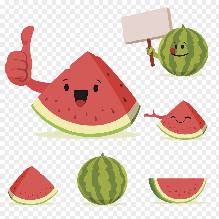 Cartoon Watermelon Expression Illustration PNG