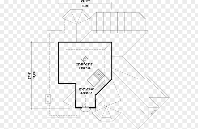 European Style Square Floor Plan House Point PNG