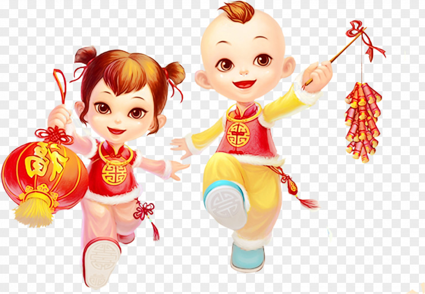 Fictional Character Cartoon Chinese New Year Doll PNG