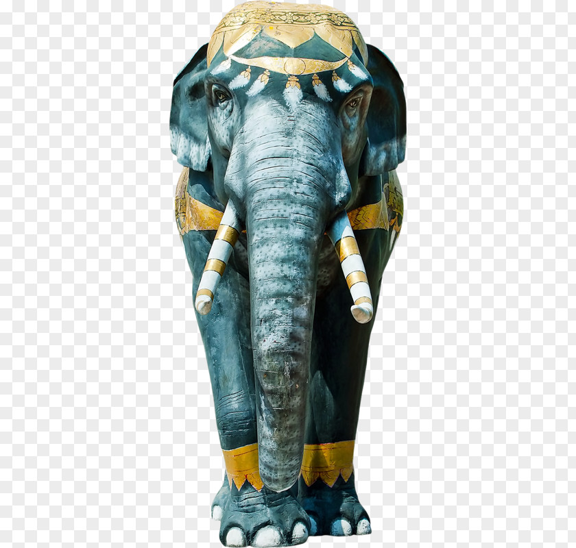 Hand-painted Blue Elephant Indian PNG