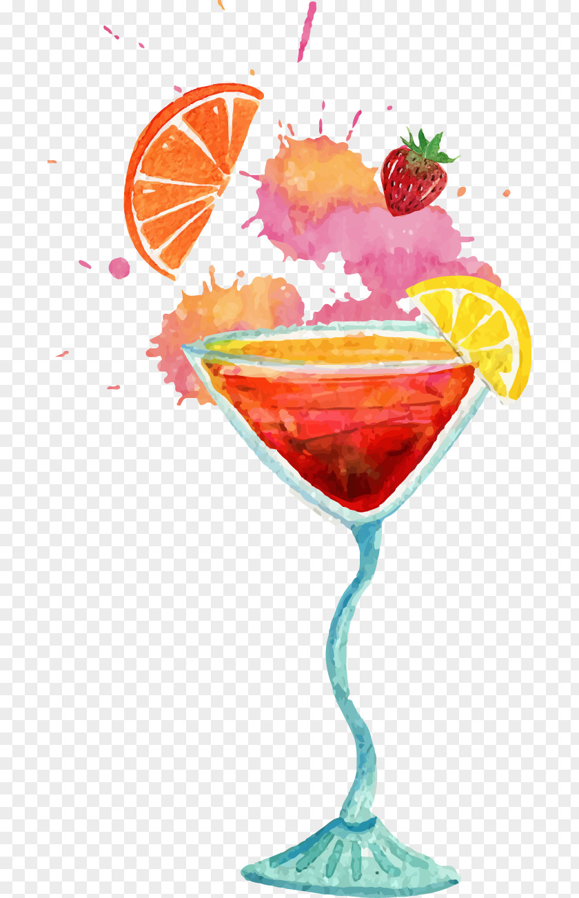 Watercolor Vector Material Drinks Cocktail Mojito Cosmopolitan Soft Drink Beer PNG