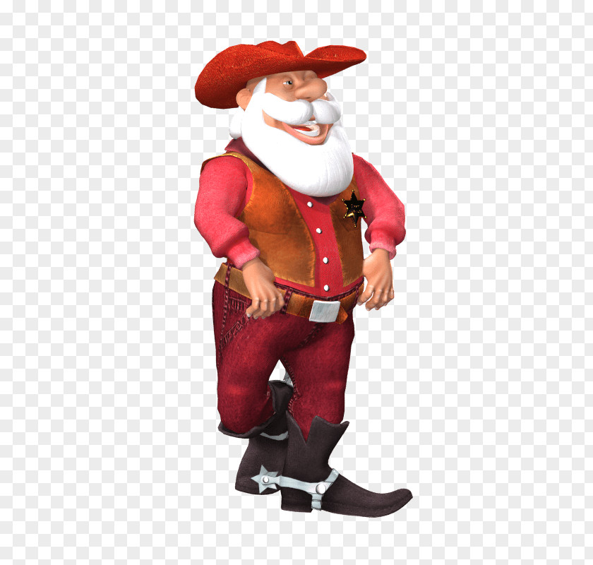 Wild West Santa Claus Christmas Ornament 3D Computer Graphics PNG