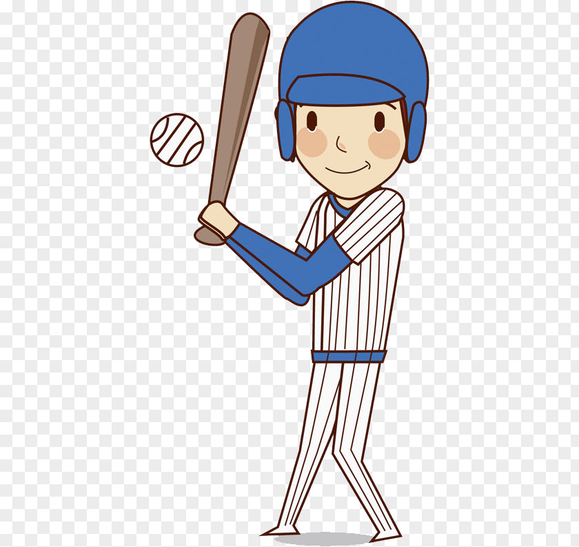 Boy Playing Baseball Ball Game Illustration PNG