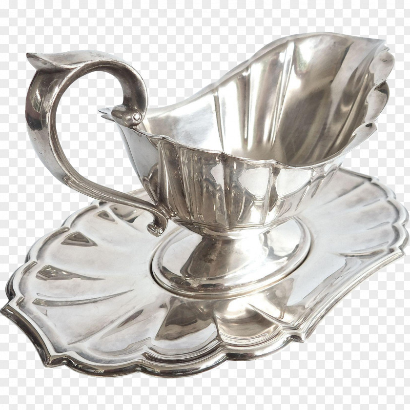 Silver Coffee Cup Saucer PNG