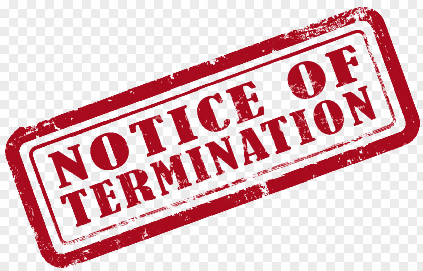 Termination Notice Red White Logo Wrongful Dismissal PNG