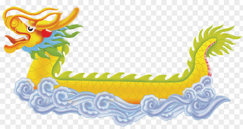 Cartoon Dragon Boat Zongzi Bateau-dragon PNG