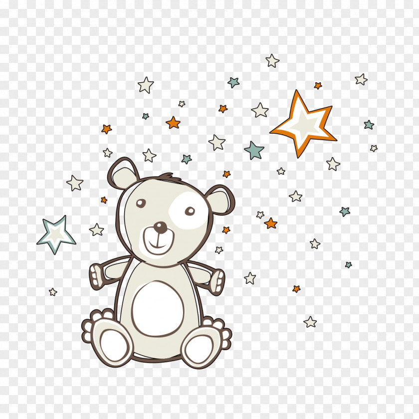 Creative Hand-painted Bear Illustration PNG