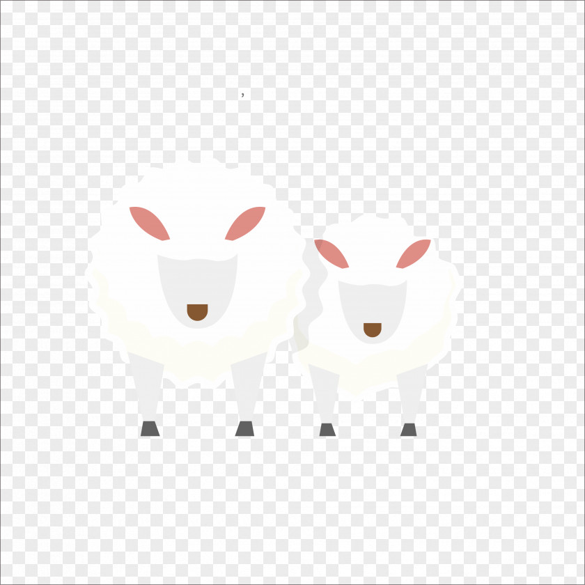 Flat Sheep Mammal Cartoon Illustration PNG