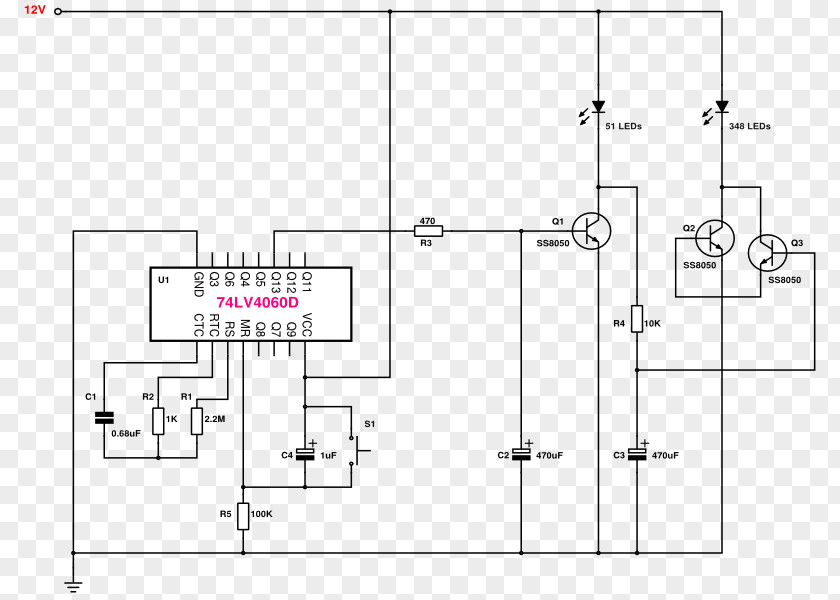 Led Circuit Floor Plan Technical Drawing PNG