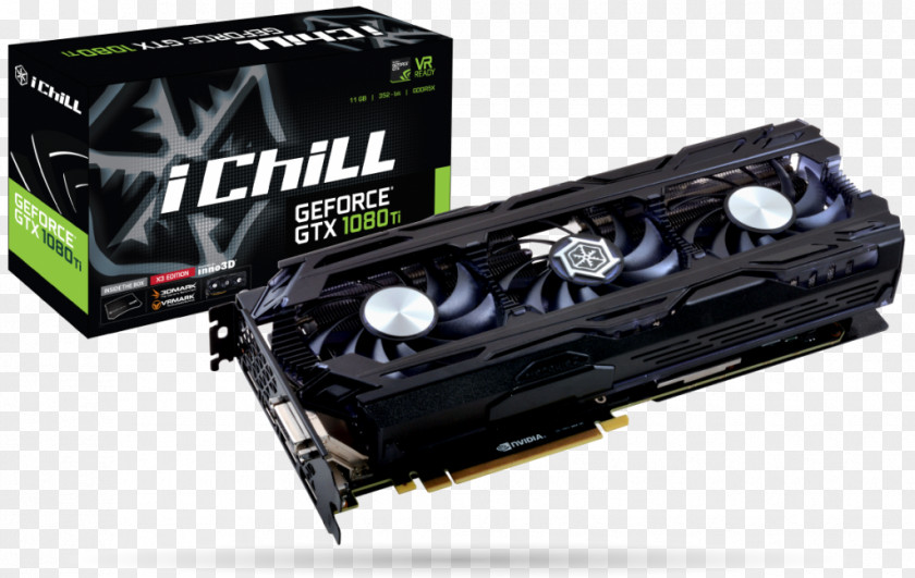 Nvidia Graphics Cards & Video Adapters NVIDIA GeForce GTX 1080 Ti Founders Edition Inno3D IChill X3 PNG