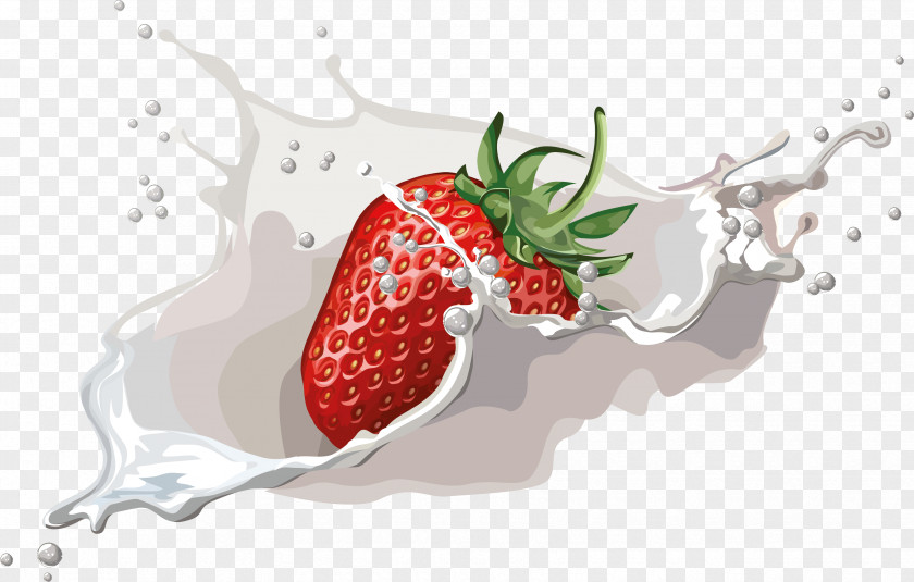 Strawberry Flavored Milk Milkshake PNG